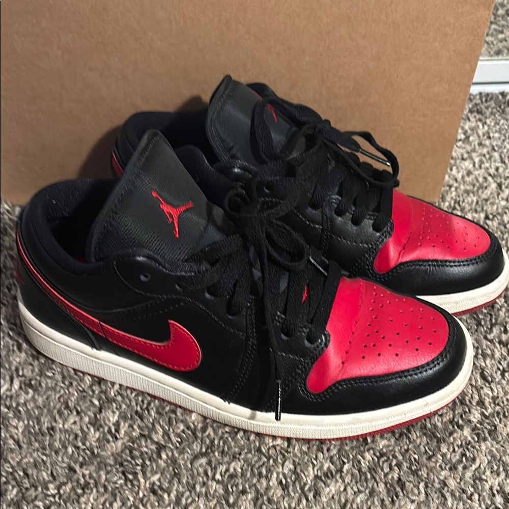 Jordan Black and Red Sneakers Iconic Low-Top Design
